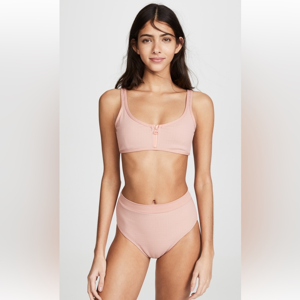 *Worn Once* Tavik Pink Bikini Zip-Front Reesa Top & High-Waist Pernille Bottoms
